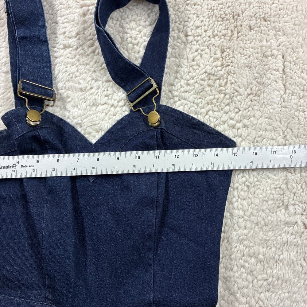 Voodoo Vixen Overalls Small Demin Connie Blue Rockabilly Jumpsuit Workwear - Picture 5 of 8